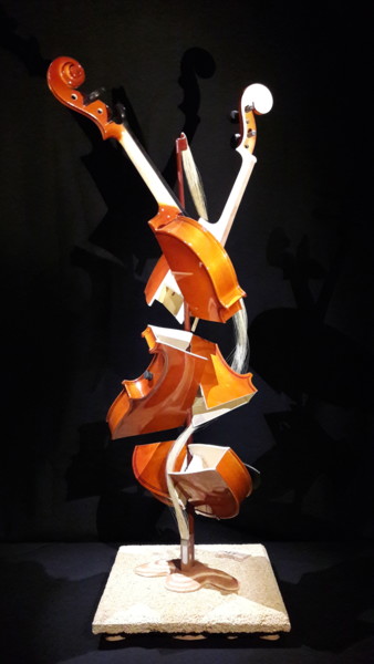 Skulptur mit dem Titel "Inferno" von Massimo Iacovelli, Original-Kunstwerk, Holz