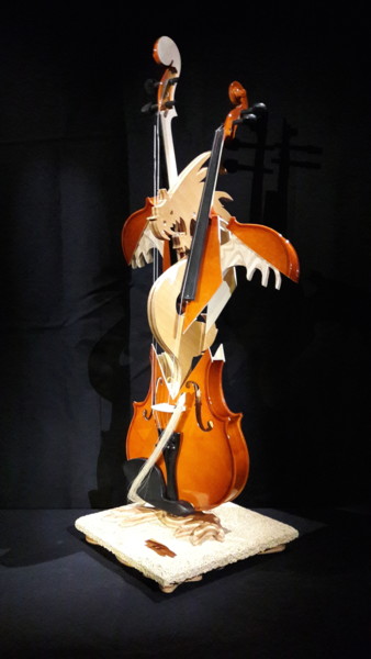 Escultura intitulada "Dracarys" por Massimo Iacovelli, Obras de arte originais, Madeira