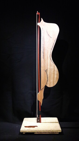 Escultura intitulada "Archetto di Violino…" por Massimo Iacovelli, Obras de arte originais, Madeira