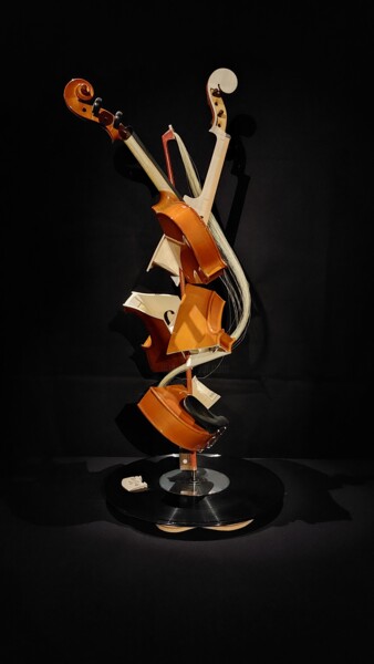 Skulptur mit dem Titel "Scultura Inferno" von Massimo Iacovelli, Original-Kunstwerk, Holz