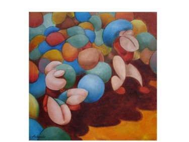 Pittura intitolato "Portatori Di Sacchi" da Massimo Morlando, Opera d'arte originale, Olio