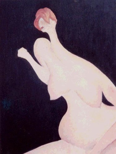 Pittura intitolato "Figura studio n°1" da Massimo Morlando, Opera d'arte originale, Olio