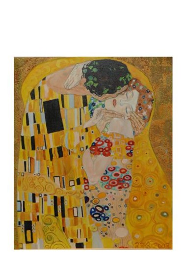 Pittura intitolato "Il bacio di Klimt" da Massimo Morlando, Opera d'arte originale