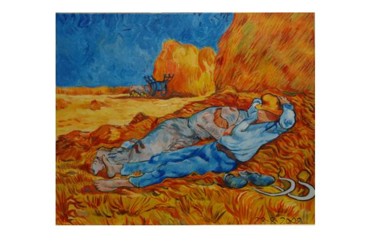 Pittura intitolato ""Contadini addormen…" da Massimo Morlando, Opera d'arte originale