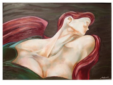 Pittura intitolato "Profilo con mantell…" da Massimo Morlando, Opera d'arte originale, Olio
