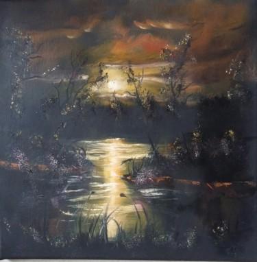 Malerei mit dem Titel "Paysage coucher du…" von Nilo, Original-Kunstwerk, Öl