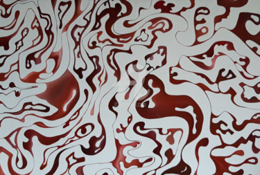 Pittura intitolato "Rosso evanescente" da Massimo Rubbi, Opera d'arte originale, Olio