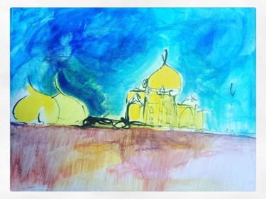 Painting titled "Taj Mahal" by Stéphane Massoutier, Original Artwork, Acrylic