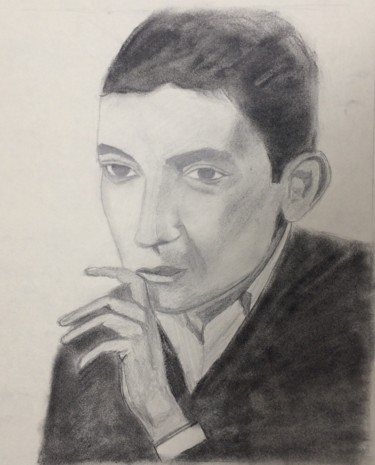 Drawing titled "Le jeune Serge Gain…" by Stéphane Massoutier, Original Artwork, Charcoal