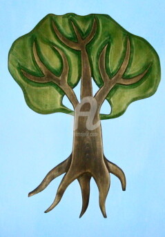 Sculpture intitulée "Old oak" par Angel Dobrev, Œuvre d'art originale, Bois