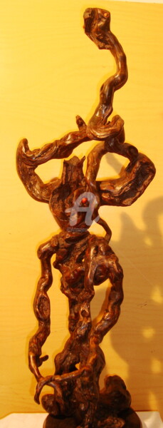 Sculpture titled ""Lord of darknes"" by Angel Dobrev, Original Artwork, Wood