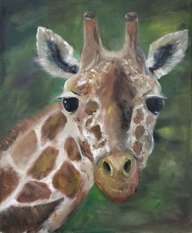 Peinture intitulée "Жираф" par Yuliya Hmeleva, Œuvre d'art originale, Huile