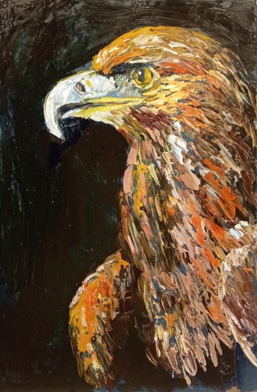 Картина под названием "Царь неба Орел" - Yuliya Hmeleva, Подлинное произведение искусства, Масло
