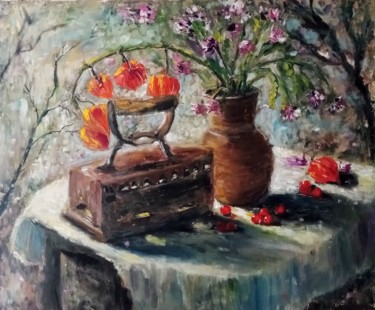 Painting titled "Осень в саду предме…" by Yuliya Hmeleva, Original Artwork, Oil