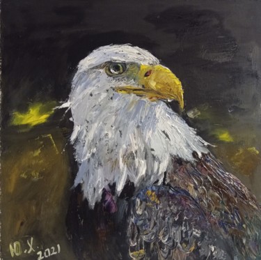 Картина под названием "Орёл тотем" - Yuliya Hmeleva, Подлинное произведение искусства, Масло