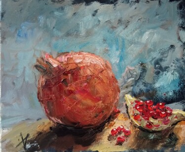 Painting titled "Гранат" by Yuliya Hmeleva, Original Artwork, Oil