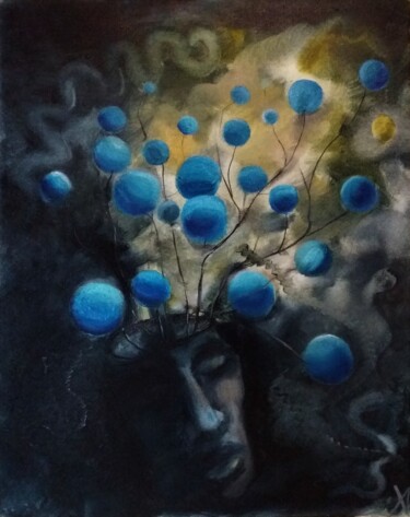 Картина под названием "Астрал" - Yuliya Hmeleva, Подлинное произведение искусства, Масло