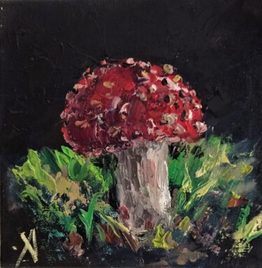 Painting titled "Волшебный гриб" by Yuliya Hmeleva, Original Artwork, Oil