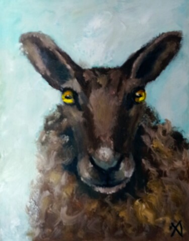 Картина под названием "Овца" - Yuliya Hmeleva, Подлинное произведение искусства, Масло