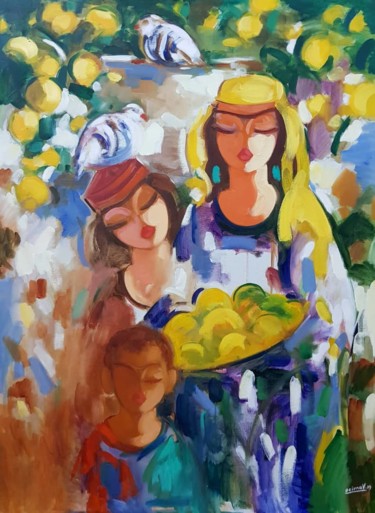 Painting titled "L’Enfance" by Eradj Olimov, Original Artwork, Oil