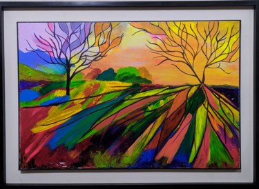 crystal caved nature Peinture intitulée "crystal caved nature" par Heya Masuka Nourin, Œuvre d'art originale, Acrylique