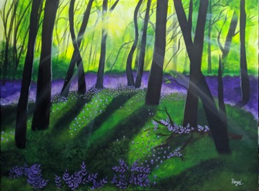 Painting titled "enchanted forest" by Heya Masuka Nourin, Original Artwork, Acrylic