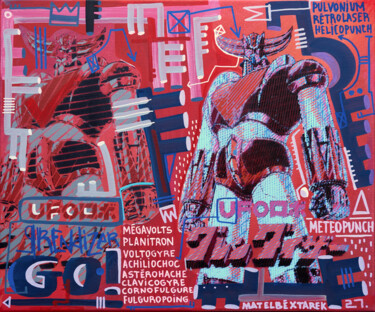 Grendizer Painting titled "Grendizer" by Mat Elbé, Original Art, Spray paint