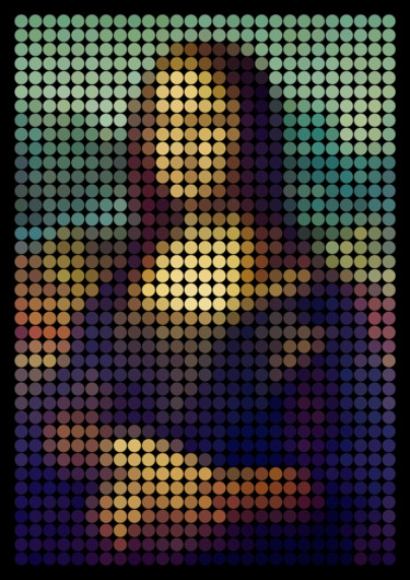 Digital Arts titled "Mona  DOTS" by Mat S, Original Artwork, 2D Digital Work