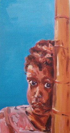 Peinture intitulée "girl Tanga Tanzania" par Mat Van Dillen, Œuvre d'art originale