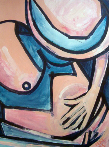 Schilderij getiteld "Pregnant women" door Mat Van Dillen, Origineel Kunstwerk