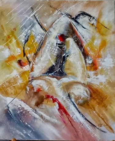 Peinture intitulée ""Femme"" par Mata, Œuvre d'art originale, Acrylique