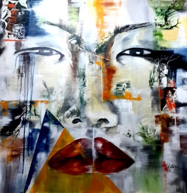 Peinture intitulée ""SILENT SIDE"" par Mata, Œuvre d'art originale, Acrylique