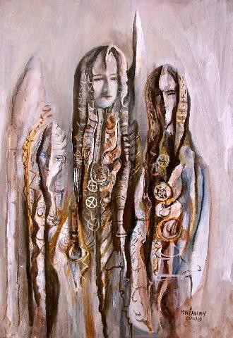 Peinture intitulée "bijoux" par Abderrahmane Abdelrafie Matallah, Œuvre d'art originale