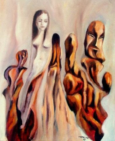 Peinture intitulée "idolatrie narcissiq…" par Abderrahmane Abdelrafie Matallah, Œuvre d'art originale