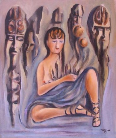 Peinture intitulée "jeune fille interdi…" par Abderrahmane Abdelrafie Matallah, Œuvre d'art originale