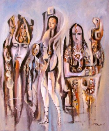 Peinture intitulée "puberté et sagesse" par Abderrahmane Abdelrafie Matallah, Œuvre d'art originale