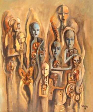 Peinture intitulée "jugement du temps" par Abderrahmane Abdelrafie Matallah, Œuvre d'art originale