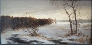«Проталины» Painting titled "«Проталины»" by Mr.Totchelovek, Original Art, Oil Mounted on Stretcher frame