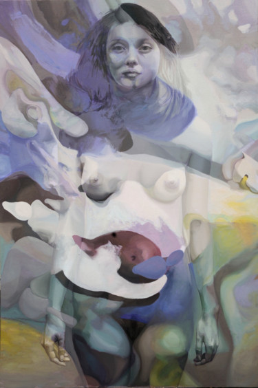 Pintura intitulada "Mystery Girl" por Gabriel Cristian Matei, Obras de arte originais, Óleo