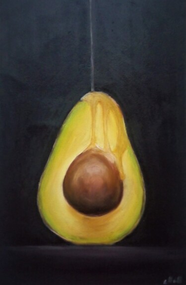 Peinture intitulée "Avocado oil pastel…" par Mateja Marinko, Œuvre d'art originale, Huile