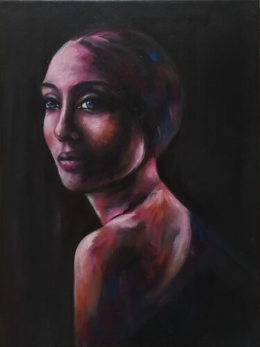 Painting titled "Beauty - original o…" by Mateja Marinko, Original Artwork, Oil Mounted on Wood Stretcher frame