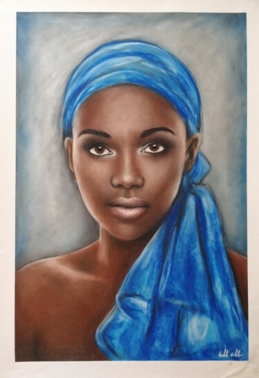 Painting titled "African beauty - or…" by Mateja Marinko, Original Artwork, Oil