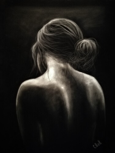 Drawing titled "Back - erotic nudit…" by Mateja Marinko, Original Artwork, Pastel