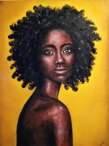 Malerei mit dem Titel "Afrian artwork - or…" von Mateja Marinko, Original-Kunstwerk, Öl