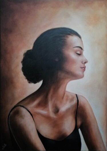 Ζωγραφική με τίτλο "Beutiful woman - La…" από Mateja Marinko, Αυθεντικά έργα τέχνης, Λάδι