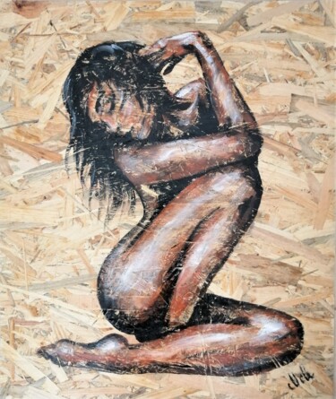Painting titled "Female Body - acryl…" by Mateja Marinko, Original Artwork, Acrylic