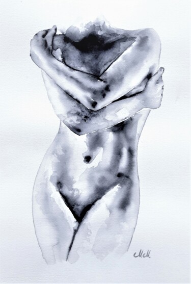 Peinture intitulée "Female beauty II" par Mateja Marinko, Œuvre d'art originale, Aquarelle