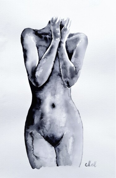 Peinture intitulée "Female beauty IV" par Mateja Marinko, Œuvre d'art originale, Aquarelle
