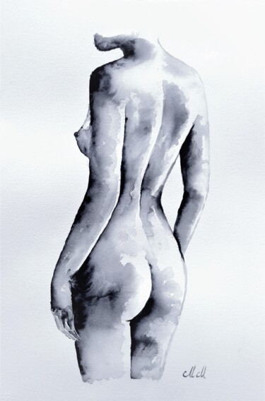 Malerei mit dem Titel "Female beauty V" von Mateja Marinko, Original-Kunstwerk, Aquarell