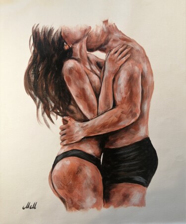 Malerei mit dem Titel "Lovers embrace I" von Mateja Marinko, Original-Kunstwerk, Acryl